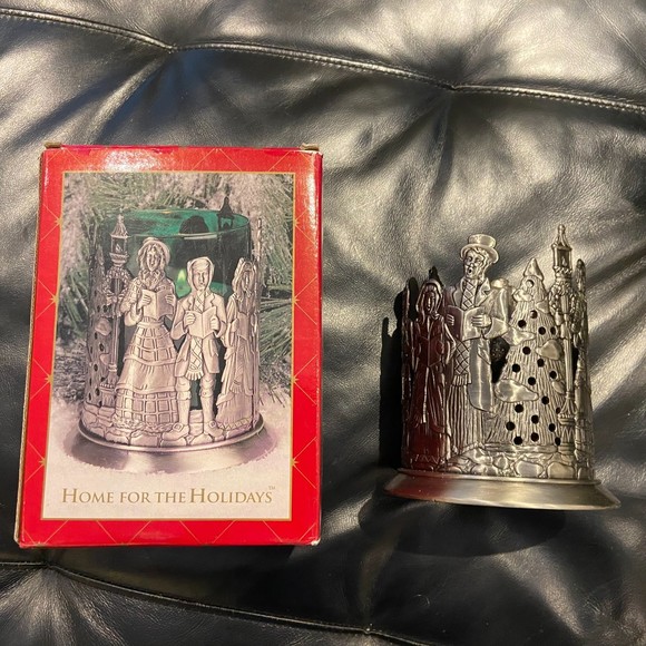 Vintage 1995 Home for the Holidays Christmas Pewter Candle Holder Original Box - Picture 11 of 11